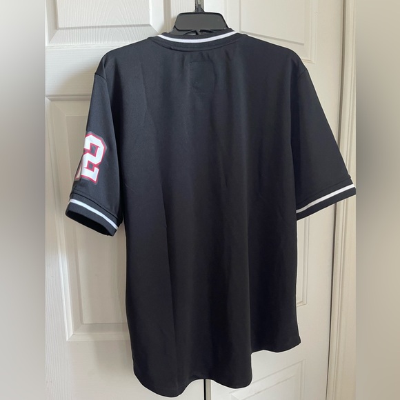Ecko Unltd Men's Large Black/Red Baseball Jersey At Bats Button Front Top - Picture 6 of 6